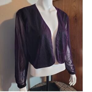 Vintage 80s Sharade Nites Purple Glitter Jacket Sz 18 Iridescent Kitschy Glam